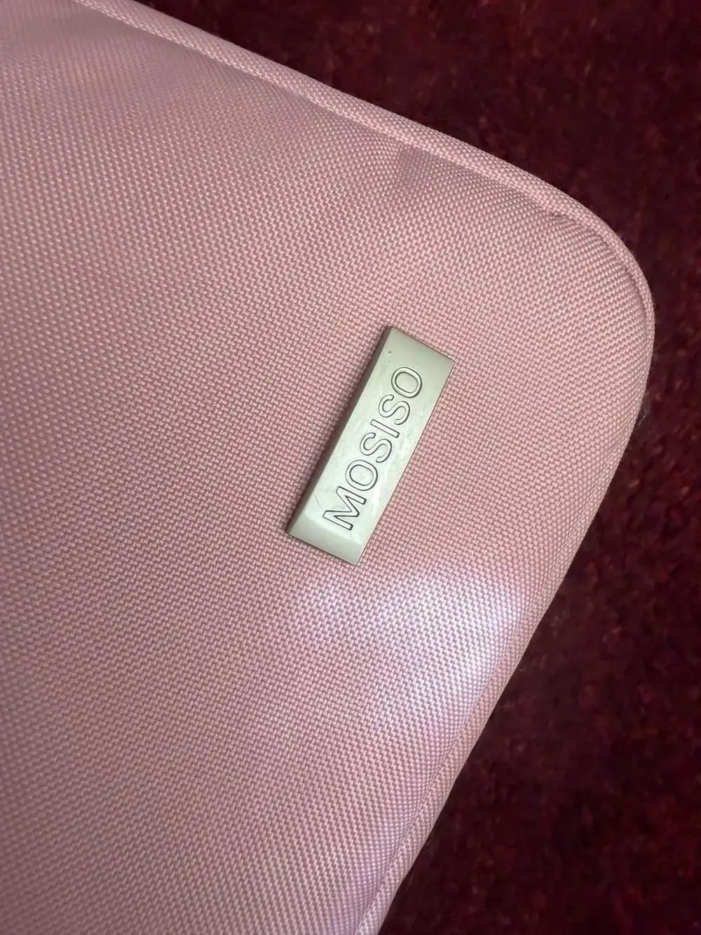 MOSISO 360 Laptop Shoulder Bag 15-15.6 Inch Pink with Detachable Strap